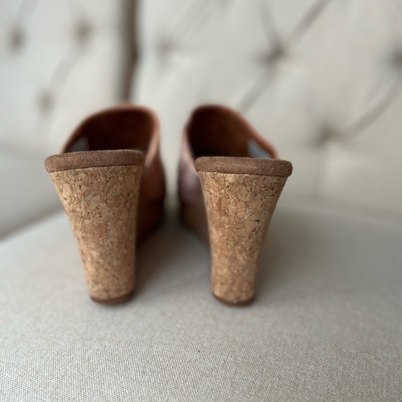 Toms Monica Tan Peach Ombra Women's US 8  Cork Wedge Platform Heel Shoes Sandals - Picture 10 of 16